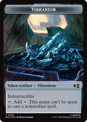 The Monarch (016) // Vibranium (031) Double-Sided Token (Surge Foil) [Marvel Super Heroes Commander Tokens]