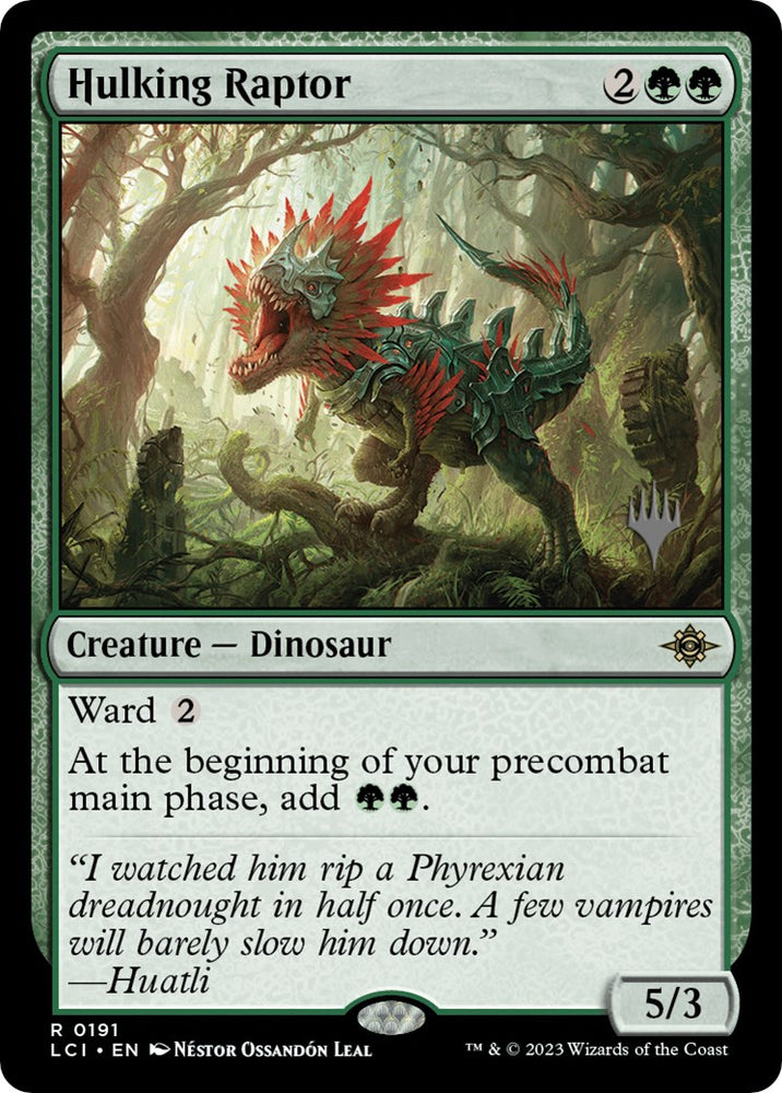 Hulking Raptor (Promo Pack) [The Lost Caverns of Ixalan Promos]