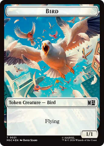 Treasure (027) // Bird (021) Double-Sided Token (Surge Foil) [Marvel Super Heroes Commander Tokens]