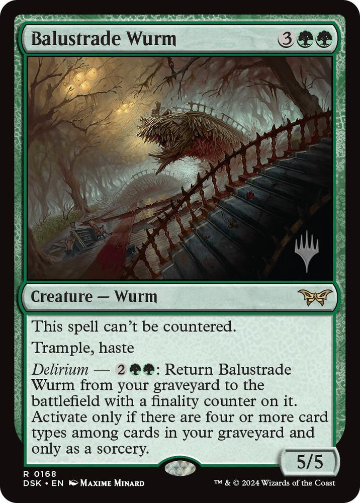 Balustrade Wurm (Promo Pack) [Duskmourn: House of Horror Promos]