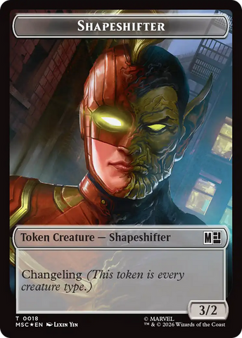Shapeshifter (018) // Villain (025) Double-Sided Token (Surge Foil) [Marvel Super Heroes Commander Tokens]
