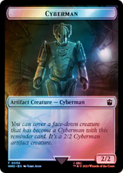 Human Rogue // Cyberman Double-Sided Token (Surge Foil) [Doctor Who Tokens]