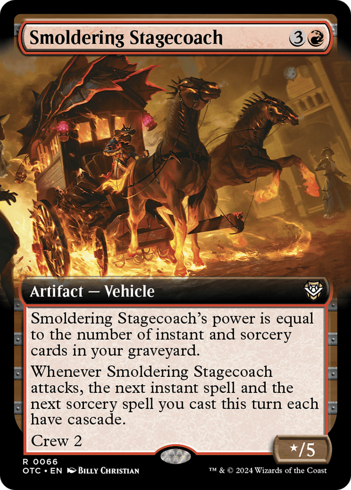 Smoldering Stagecoach (Extended Art) [Outlaws of Thunder Junction Commander]