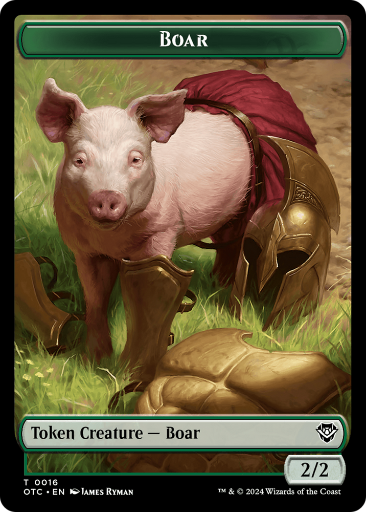 Boar // Manifest Double-Sided Token [Outlaws of Thunder Junction Commander Tokens]