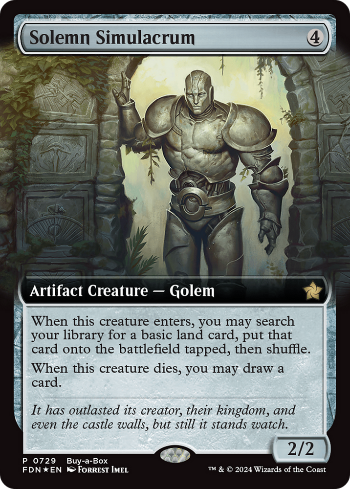 Solemn Simulacrum (Extended Art) (Buy-A-Box) [Foundations Promos]