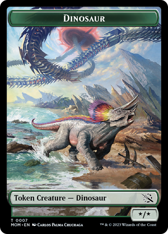 Treasure (21) // Dinosaur Double-Sided Token [March of the Machine Tokens]