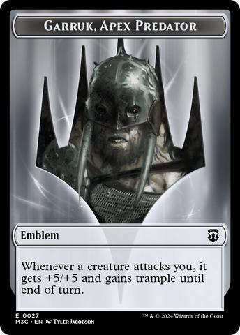 Garruk, Apex Predator Emblem // Saproling Double-Sided Token [Modern Horizons 3 Commander Tokens]