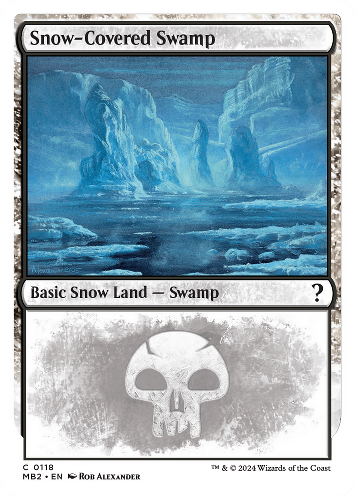 Snow-Covered Swamp (White Border) [Mystery Booster 2]