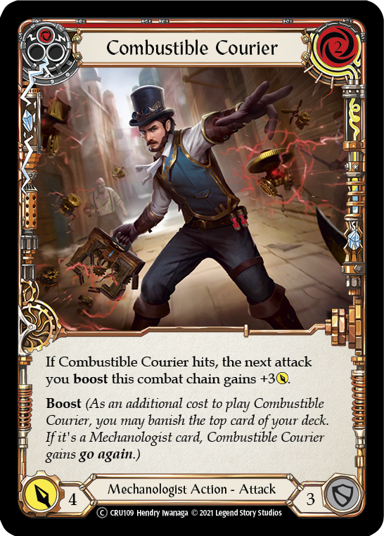 Combustible Courier (Red) [U-CRU109-RF] Unlimited Rainbow Foil