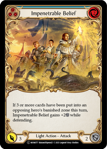 Impenetrable Belief (Blue) [U-MON077-RF] Unlimited Rainbow Foil