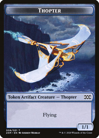 Golem // Thopter (008) Double-sided Token [Double Masters Tokens]