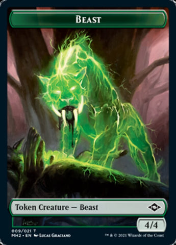 Beast Token // Clue Token (14) [Modern Horizons 2 Tokens]