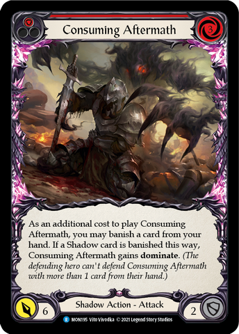 Consuming Aftermath (Red) [MON195-RF] 1st Edition Rainbow Foil
