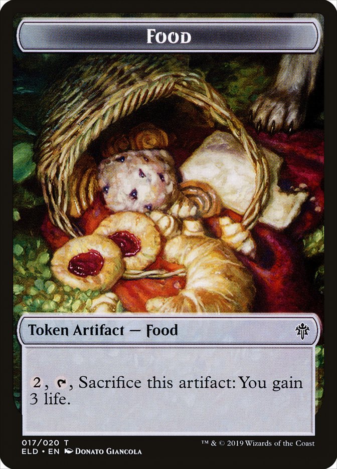 Faerie // Food (17) Double-sided Token [Throne of Eldraine Tokens]