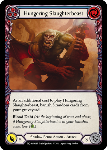 Hungering Slaughterbeast (Blue) [U-MON149-RF] Unlimited Rainbow Foil