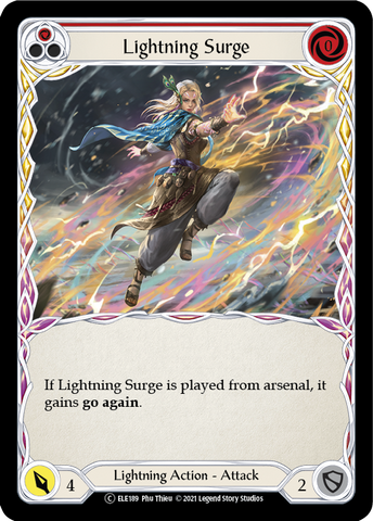 Lightning Surge (Red) [U-ELE189] Unlimited Rainbow Foil