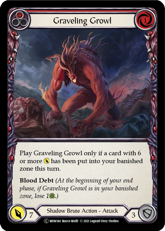 Graveling Growl (Red) [U-MON144-RF] Unlimited Rainbow Foil