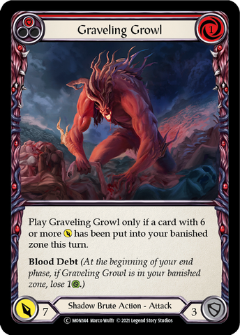 Graveling Growl (Red) [U-MON144-RF] Unlimited Rainbow Foil