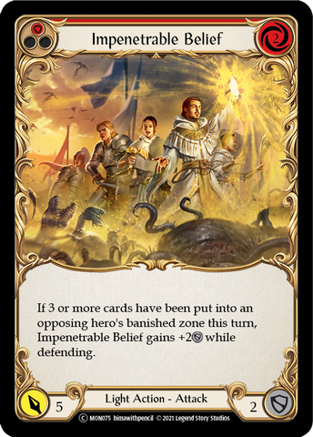 Impenetrable Belief (Red) [U-MON075-RF] Unlimited Rainbow Foil