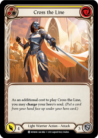 Cross the Line (Yellow) [MON046-RF] 1st Edition Rainbow Foil