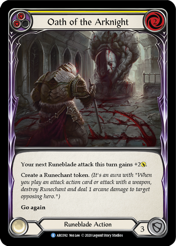 Oath of the Arknight (Yellow) [U-ARC092] Unlimited Rainbow Foil
