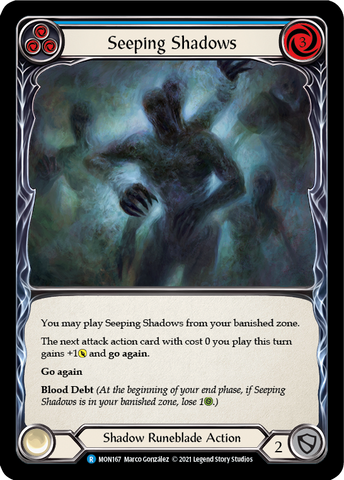 Seeping Shadows (Blue) [MON167-RF] 1st Edition Rainbow Foil