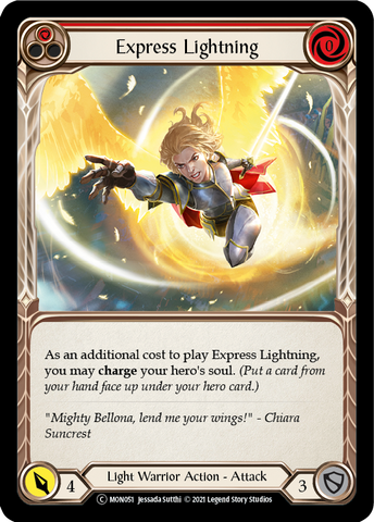 Express Lightning (Red) [U-MON051-RF] Unlimited Rainbow Foil