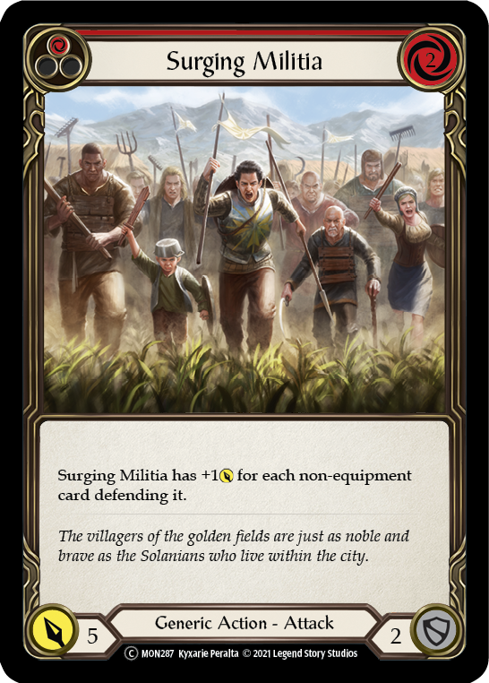 Surging Militia (Red) [U-MON287-RF] Unlimited Rainbow Foil