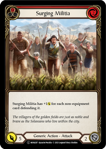 Surging Militia (Red) [U-MON287-RF] Unlimited Rainbow Foil