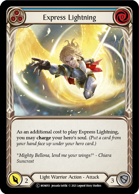 Express Lightning (Blue) [U-MON053-RF] Unlimited Rainbow Foil