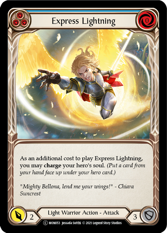 Express Lightning (Blue) [U-MON053-RF] Unlimited Rainbow Foil