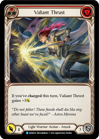 Valiant Thrust (Red) [MON039-RF] 1st Edition Rainbow Foil