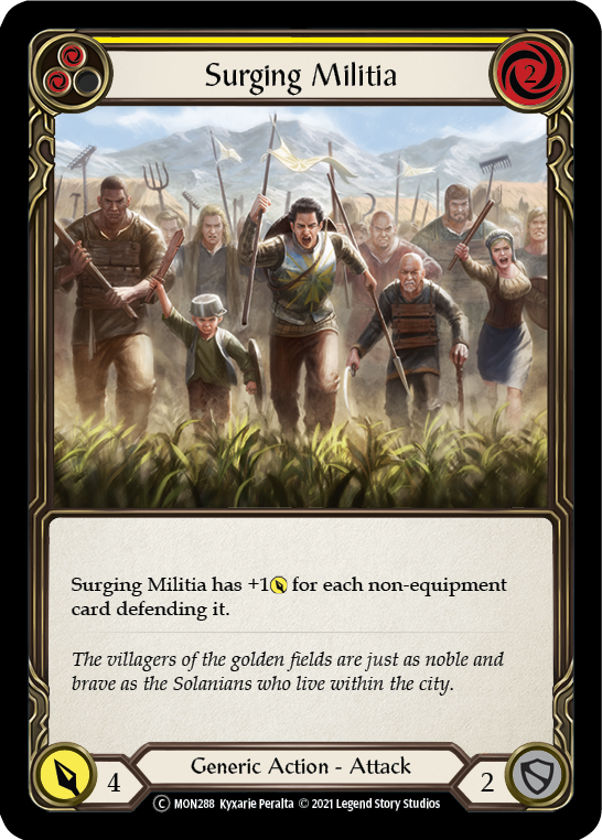 Surging Militia (Yellow) [U-MON288-RF] Unlimited Rainbow Foil