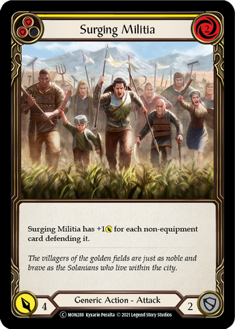 Surging Militia (Yellow) [U-MON288-RF] Unlimited Rainbow Foil