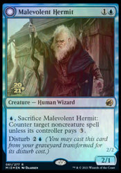 Malevolent Hermit // Benevolent Geist [Innistrad: Midnight Hunt Prerelease Promos]