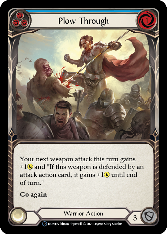 Plow Through (Blue) [U-MON115-RF] Unlimited Rainbow Foil