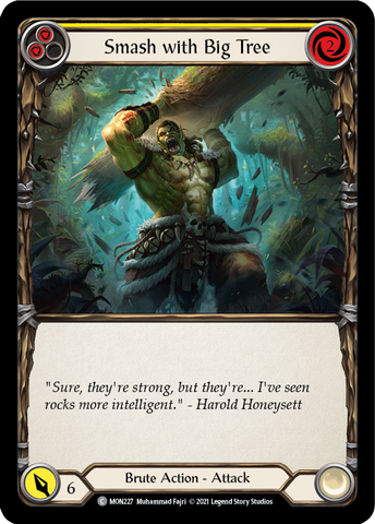 Smash with Big Tree (Yellow) [MON227-RF] 1st Edition Rainbow Foil