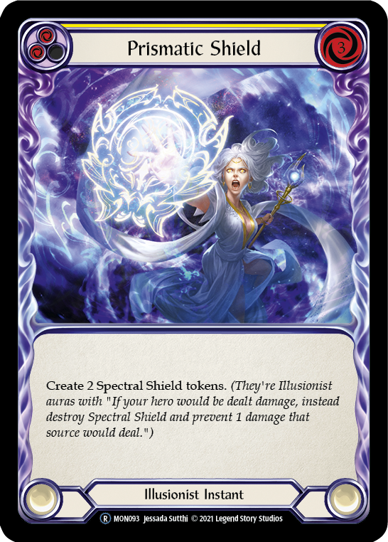 Prismatic Shield (Yellow) [U-MON093-RF] Unlimited Rainbow Foil