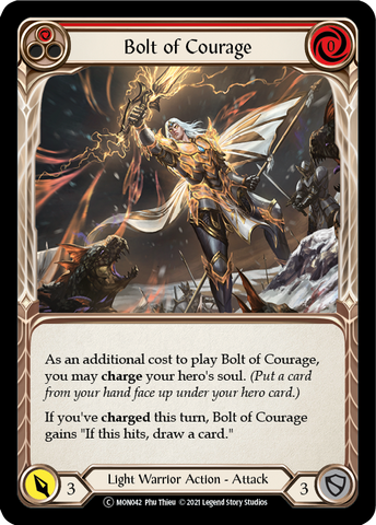 Bolt of Courage (Red) [U-MON042-RF] Unlimited Rainbow Foil