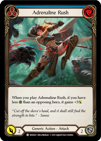 Adrenaline Rush (Blue) [MON265-RF] 1st Edition Rainbow Foil