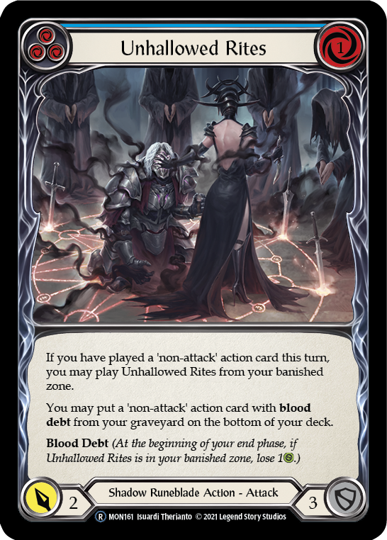 Unhallowed Rites (Blue) [U-MON161-RF] Unlimited Rainbow Foil