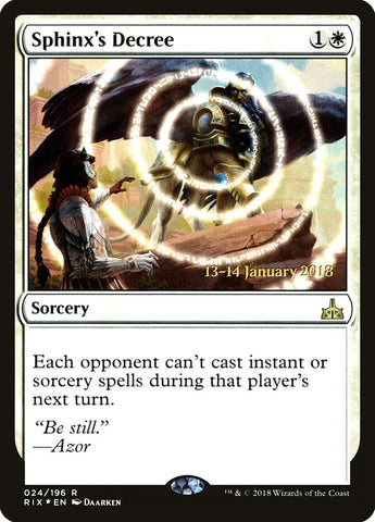 Sphinx's Decree [Rivals of Ixalan Prerelease Promos]