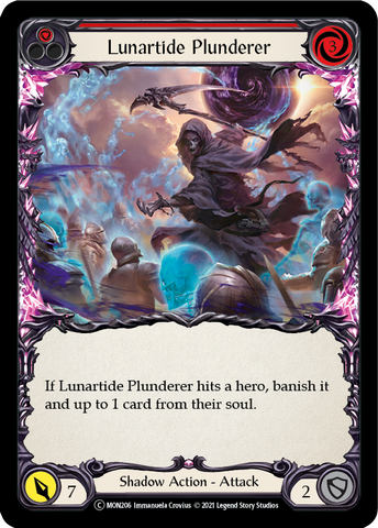 Lunartide Plunderer (Red) [U-MON206-RF] Unlimited Rainbow Foil