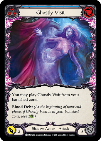 Ghostly Visit (Blue) [MON205-RF] 1st Edition Rainbow Foil