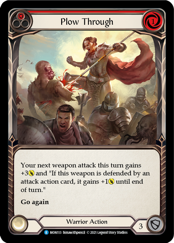 Plow Through (Red) [MON113-RF] 1st Edition Rainbow Foil
