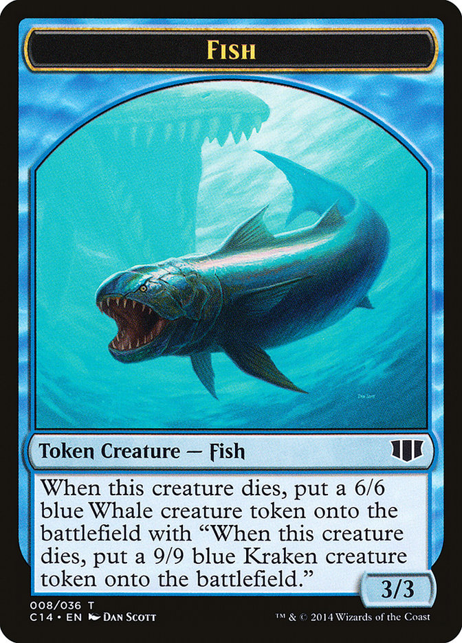 Fish // Zombie (011/036) Double-sided Token [Commander 2014 Tokens]