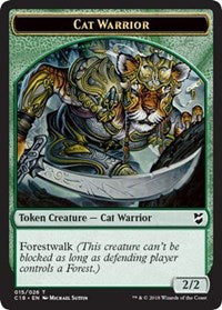 Cat Warrior // Plant Double-sided Token [Commander 2018 Tokens]