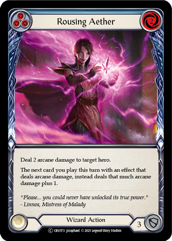 Rousing Aether (Blue) [U-CRU173-RF] Unlimited Rainbow Foil