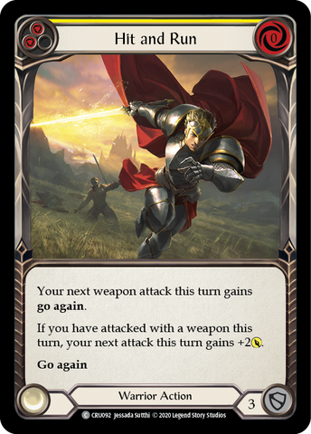 Hit and Run (Yellow) [CRU092] 1st Edition Rainbow Foil