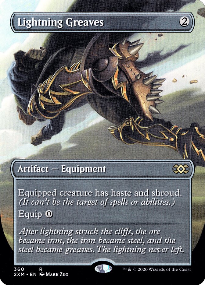 Lightning Greaves (Toppers) [Double Masters Extended Art]